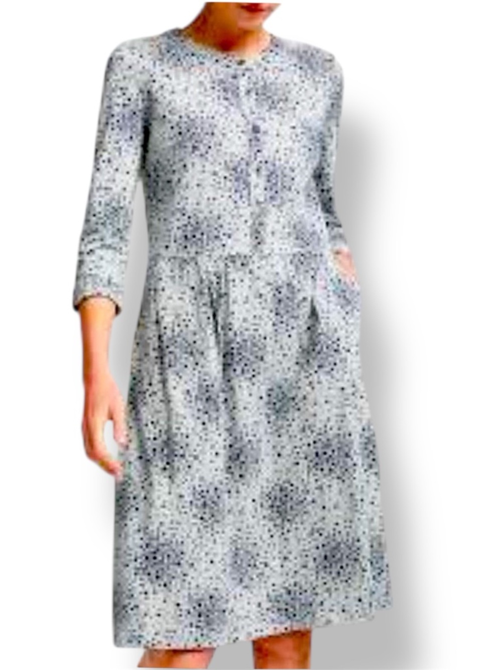 Boden Briar Jersey Dress Gray Flower Sz 4P